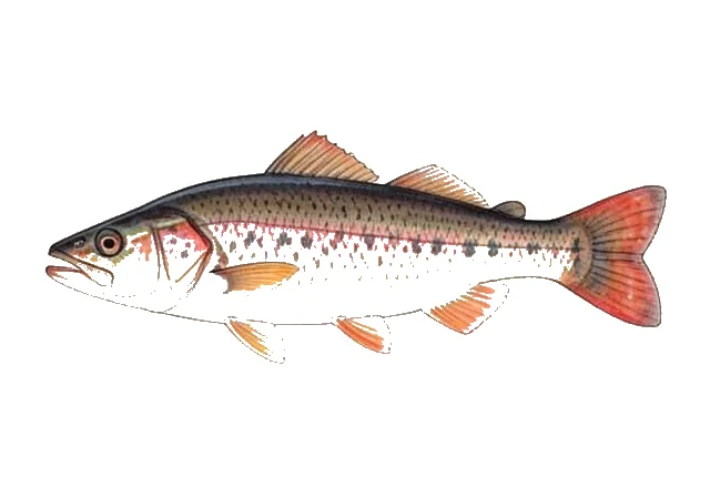Redstriped Eartheater field guide illustration