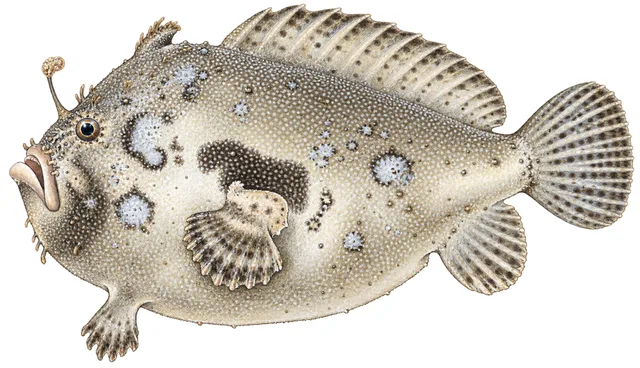 Side-jet Frogfish field guide illustration