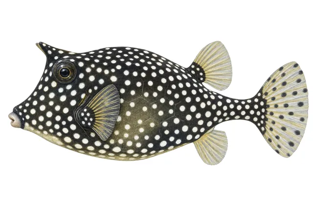 Smooth Trunkfish field guide illustration