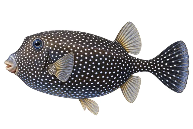 Spotted Boxfish field guide illustration